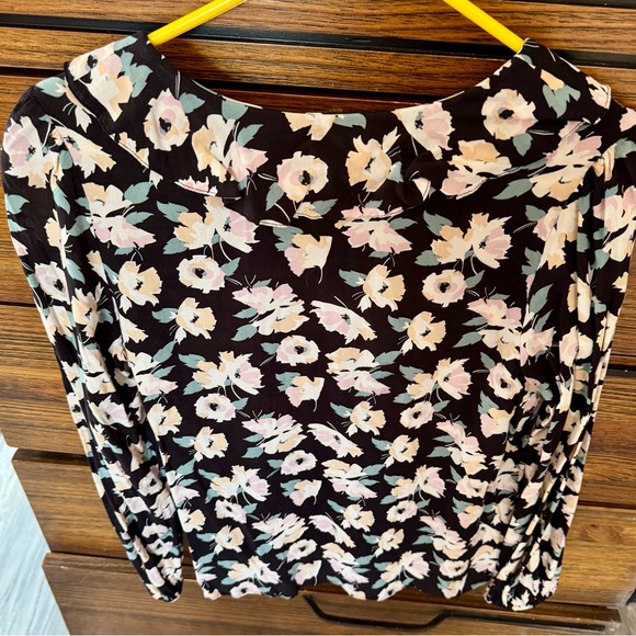 Philosophy Black Floral Long-Sleeve Tee with Pink and Mint Flowers - Picture 2 of 6